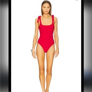 Beach Riot Sydney One Piece Swimsuit, Size Small, Red, no belt sz Med
